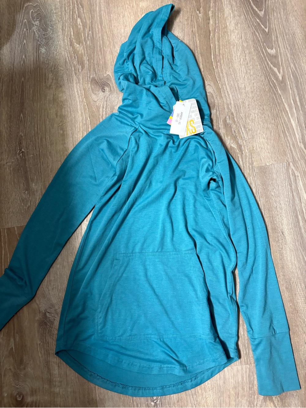 Lularoe amber hoodie xs solid blue new with tag